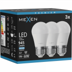 Mexen Nova 3x LED lemputė E27, G45, 9W, &Scaron;alta - 6500K, 945 lm - L101-E27-0965-01x03