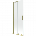 Mexen Velar dvisluoksnis vonios ekranas, stumdomas 70 x 150 cm, skaidrus, auksinis &scaron;lifuotas - 896-070-000-01-55