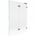 Mexen Lunar L vonios sienelė 2-durų de&scaron;inėje 120 x 150 cm, skaidrus, rožinis auksas - 897L-120-100-60-00-P