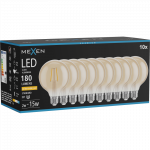 Mexen Vintis 10x LED gijimo lemputė E27, G95, 2W, &Scaron;ilta - 2200K, 180 lm, gintaro - L157-E27-0222-50x10