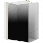 Mexen Kioto Du&scaron;o sienelė Walk-in 80 x 200 cm, ombre juoda 8 mm, auksinė &scaron;lifuota - 800-080-101-55-76