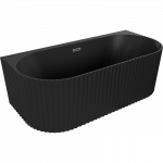 Mexen Sella laisvai stovinti rifliuota vonia prie sienos 150 x 75 cm, juoda matinė, perpylimas ginklų metalas - 52711507571-95