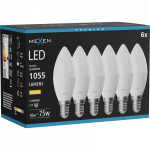 Mexen Nova 6x LED lemputė E14, C37, 10W, &Scaron;ilta - 3000K, 1055 lm - L102-E14-1030-01x06