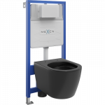 Mexen paslėptas WC komplektas Fenix Slim su WC dubeniu Carmen, juodas matas - 6103388XX85