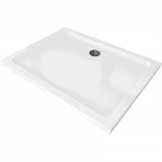 Mexen Flat stačiakampės plonos formos du&scaron;o padėklas 100 x 90 cm, baltas, juodas sifonas - 40109010B