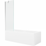 Mexen Cubik stačiakampė vonia 170 x 70 cm su apdaila ir 1-durio užsklanda 60 cm, permatoma, chromuota - 550317070X9506000001