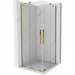 Mexen Velar Duo stumdomos du&scaron;o durys 90 x 90 cm, skaidrios, auksinės - 871-090-090-02-50