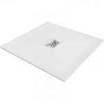 Mexen Hugo kvadratinis du&scaron;o padėklas SMC 100 x 100 cm, baltas, Inox dangtis - 42101010-X