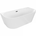 Mexen Oval laisvai pastatoma sieninė vonia 170 x 80 cm, balta, juodas perpylimas - 52671708000-70