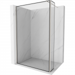 Mexen Kioto du&scaron;o sienelė Walk-in 100 x 30 cm, juodas rėmas, &scaron;lifuotas nikelis - 800-100-212-97-70-030
