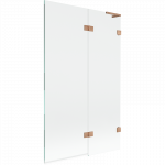 Mexen Lunar L vonios pertvara, 2 dalių, de&scaron;inė, 110 x 150 cm, skaidri, &scaron;lifuotas varis - 897L-110-100-65-00-P