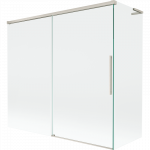 Mexen Rox L vonios ekranas, 2 dalių stumdomas 170 + 70 x 150 cm, skaidrus, &scaron;lifuotas nikelis - 8C9L-170-070-97-00
