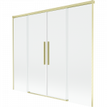 Mexen Rox 2-jų dalių stumdomas vonios ekranas 190 x 150 cm, skaidrus, auksinis &scaron;veistas - 8C9-190-002-55-00