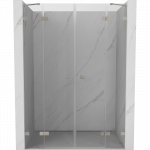 Mexen Lunar Dviejų dalių du&scaron;o durys 160 cm, skaidrios, &scaron;lifuotas nikelis - 834D-160-000-97-00