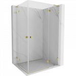 Mexen Lunar L Dviguba du&scaron;o kabina su de&scaron;iniuoju atverčiamu durų 90 x 80 cm, permatoma, aukso spalva - 834L-090P-080L-50-00