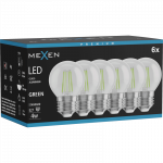 Mexen Vintis 6x LED siūlų lemputė E27, G45, 4W, 55 lm, žalia - L156-E27-04XX-46x06