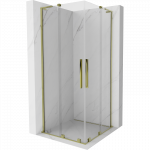 Mexen Velar L Duo stumdomas du&scaron;o kabinas 90 x 90 cm, skaidrus, auksinė - 871-090-090-02-03-50