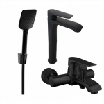 Mexen Pecos R62 vonios komplektas, juodas - 72713R62-70