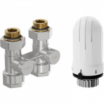 Mexen G03 termostatinis dviejų vamzdžių DN50 komplektas, tiesus 1/2"x16 mm, nikelis - W912-016-938-01