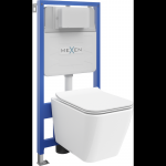 Mexen įmontuojamo WC rėmo Fenix Slim su WC Cube ir lėtai užsidarančia dangteliu komplektas, baltas blizgus - 61030924000