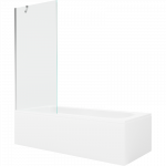 Mexen Vega stačiakampė vonia 170 x 70 cm su apdaila ir vienos dalies 80 cm pertvara, skaidri, chromas - 550117070X9508000001