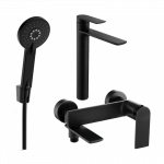 Mexen Zero R40 vonios komplektas, juodas - 71113R40-70
