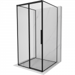 Mexen Rox-3S trijų sienų stumdomas du&scaron;o kabinos kairysis modelis 120 x 120 cm, juodas rėmas, juoda - 8C2-120-120-70-70-3S-L