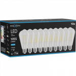 Mexen Vintis 10x Lemputė su siūleliu LED E27, ST64, 8W, &Scaron;alta - 6500K, 1055 lm, skaidri - L152-E27-0865-00x10