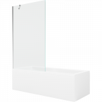 Mexen Cubik stačiakampė vonia 170 x 70 cm su apdaila ir vienos dalies 100 cm sienele, permatoma, chromuota - 550317070X95100000?