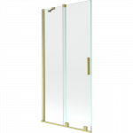 Mexen Velar vonios kambario pertvara 2 dalių stumdomas 90 x 150 cm, permatomas, auksinis &scaron;lifuotas - 896-090-000-01-55