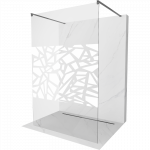 Mexen Kioto laisvai stovinti du&scaron;o sienelė 100 x 200 cm, baltas ra&scaron;tas 8 mm, &scaron;lifuota ginklų pilka - 800-100-002-66-85