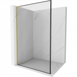 Mexen Kioto L du&scaron;o sienelė Walk-in 90 x 200 cm, juodas rėmas, auksinis &scaron;lifuotas - 800-090-103-55-70