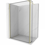 Mexen Kioto du&scaron;o siena Walk-in 150 x 40 cm, juodas rėmelis, auksinė &scaron;ukuota - 800-150-212-55-70-040