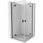 Mexen Mist-H Dviguba du&scaron;o kabina su varstomomis durimis 85 x 85 cm, skaidri, juoda - 8A5-085L-085P-70-00