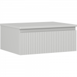 Mexen Rivel vonios spintele po kriaukle 60 cm su stalvir&scaron;iu, 1 stalčius, griovelinuotas, pilkas matinis - 91A20-06023-1-BFC62