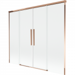 Mexen Rox dviejų dalių slankus du&scaron;o pertvara 170 x 150 cm, skaidri, rožinis auksas - 8C9-170-002-60-00
