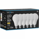 Mexen Nova 6x LED lemputė E27, A95, 25W, &Scaron;ilta - 3000K, 2625 lm - L100-E27-2530-01x06