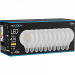 Mexen Vintis 10x LED siūlelio lemputė E27, G95, 4W, &Scaron;ilta - 2700K, 470 lm, skaidri - L157-E27-0427-00x10