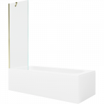 Mexen Vega stačiakampė vonia 170 x 70 cm su apdaila ir 1 durų paravanu 60 cm, skaidri, auksinė - 550117070X9506000050