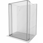 Mexen Kioto laisvai stovinti du&scaron;o siena 90 x 30 x 30 cm, juodas rėmas, chromas - 800-090-030-222-01-70-030