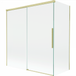 Mexen Rox du&scaron;o pertvara 2-dalių, stumdomas 150 + 70 x 150 cm, permatomas, auksinis &scaron;lifuotas - 8C9-150-070-55-00