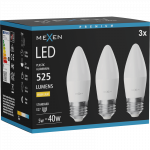 Mexen Nova 3x LED lemputė E27, C37, 5W, &Scaron;ilta - 3000K, 525 lm - L102-E27-0530-01x03