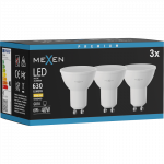 Mexen Nova 3x LED lemputė GU10, 6W, &Scaron;ilta - 3000K, 630 lm - L107-GU10-0630-01x03