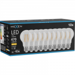 Mexen Vintis 10x LED siūlelio lemputė E27, A60, 4W, &Scaron;ilta - 2700K, 470 lm, skaidri - L150-E27-0427-00x10