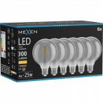 Mexen Vintis 6x LED siūlų lemputė E27, G95, 4W, &Scaron;ilta - 2700K, 300 lm, dūmų spalvos - L157-E27-0427-70x06