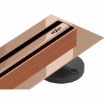 Mexen Flat 360&deg; Slim linijinis pasukamas nutekėjimas 80 cm, rožinis auksas - 1641080