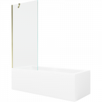 Mexen Cubik stačiakampė vonia 170 x 70 cm su apdaila ir vienos durų ekranu 80 cm, skaidrus, auksinis - 550317070X9508000050
