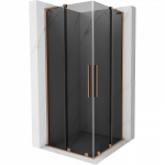 Mexen Velar L Duo stumdomas du&scaron;o kabinas 90 x 90 cm, grafitas, &scaron;lifuotas varis - 871-090-090-02-43-65