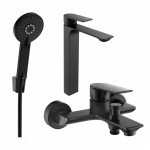 Mexen Alexa R40 vonios rinkinys, juodas - 71213R40-70