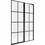 Mexen Mist L vonios pertvara 2 dalių de&scaron;inė 120 x 150 cm, juodas tinklelis, juoda - 8A9L-120-011-70-77-P